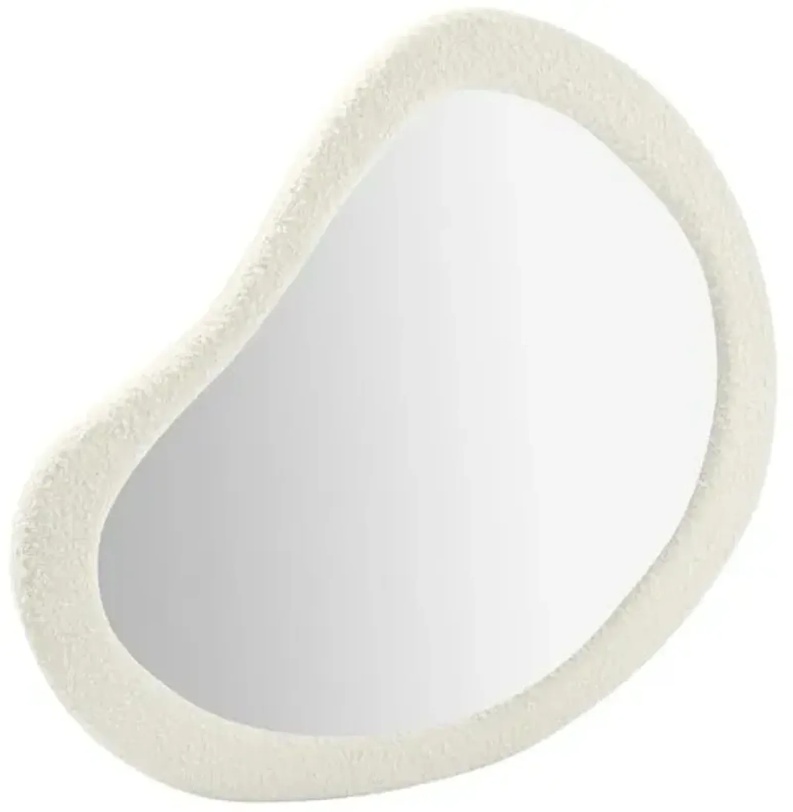 Wyatt Teardrop Boucle Mirror - Cream - White