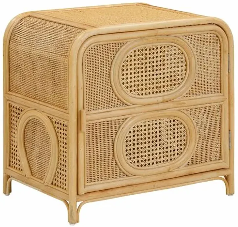 Owen Rattan Nightstand - Natural