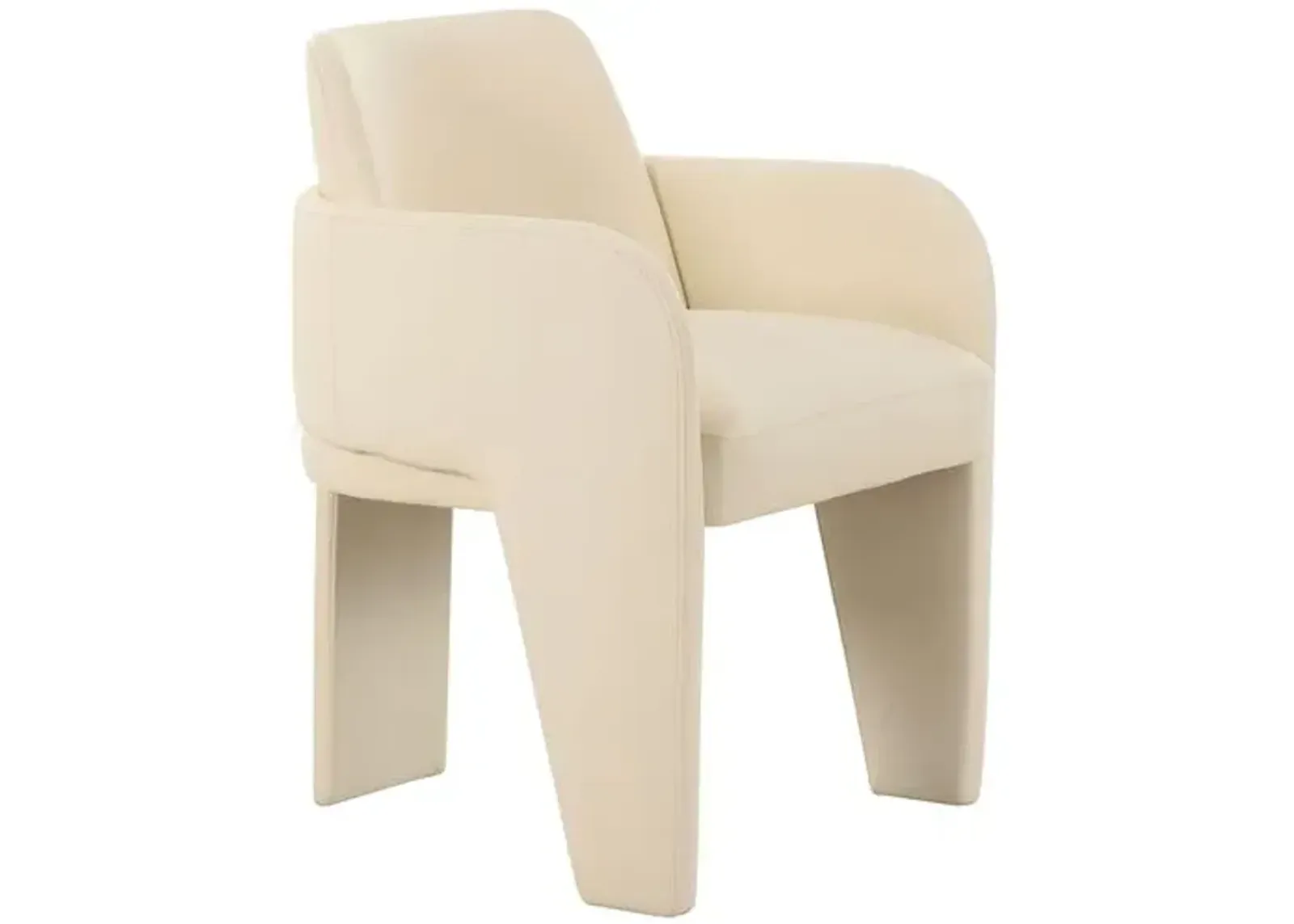 Brayden Vegan Leather Dining Chair - Cream - White