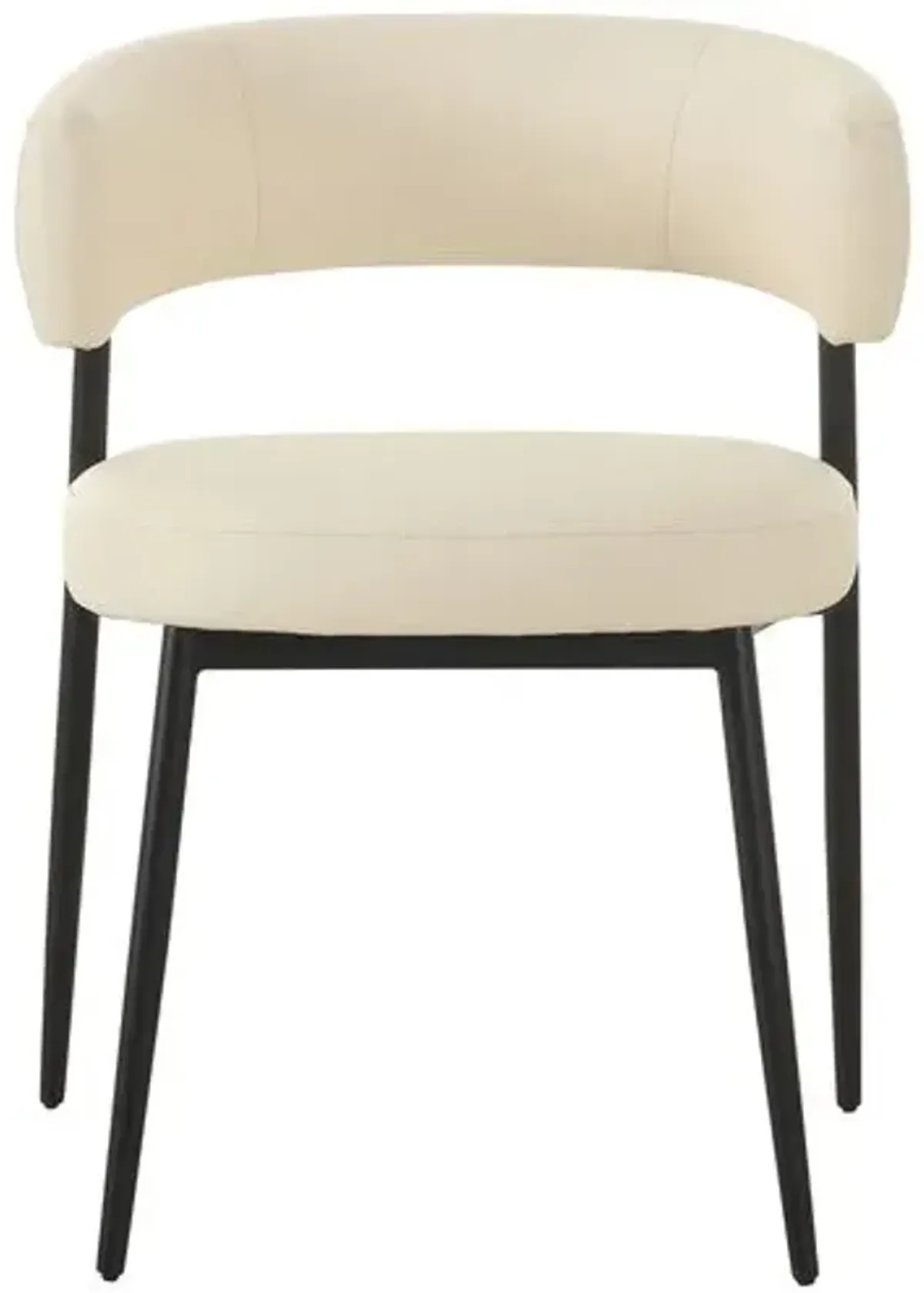 Bella Vegan Leather Dining Chair - Cream - White