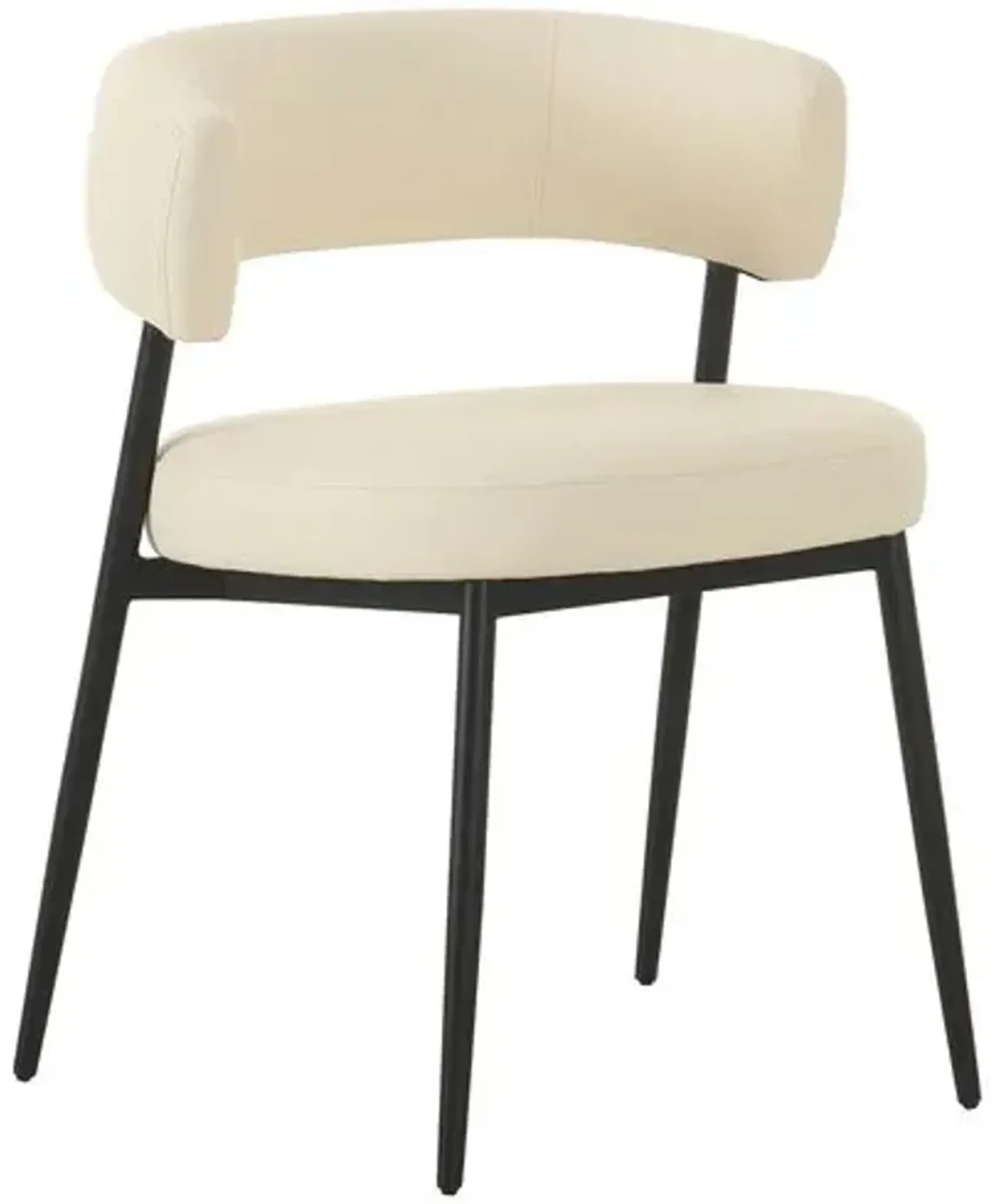 Bella Vegan Leather Dining Chair - Cream - White