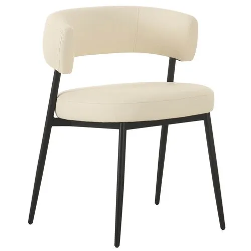 Bella Vegan Leather Dining Chair - Cream - White