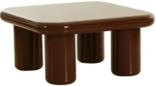 Oliver High Gloss Square Coffee Table - Brown