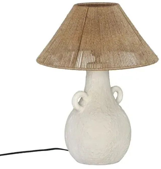 Jude Ceramic Table Lamp - Natural/White - Multi