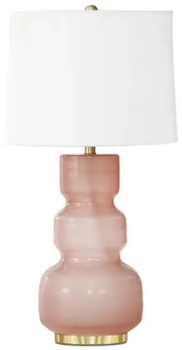 Ava Glass Table Lamp - Pink