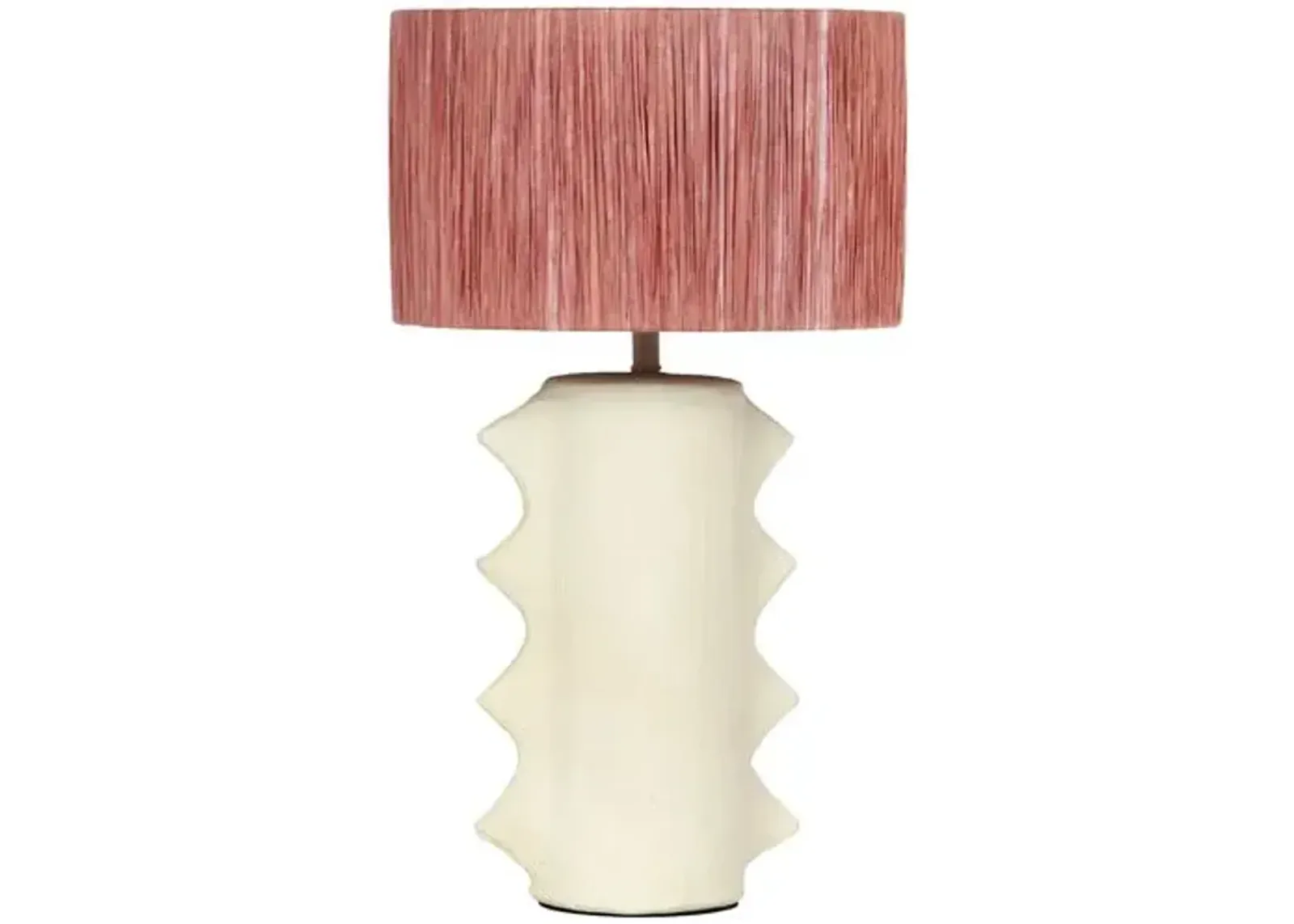 Aria Papier Mache Table Lamp - Beige