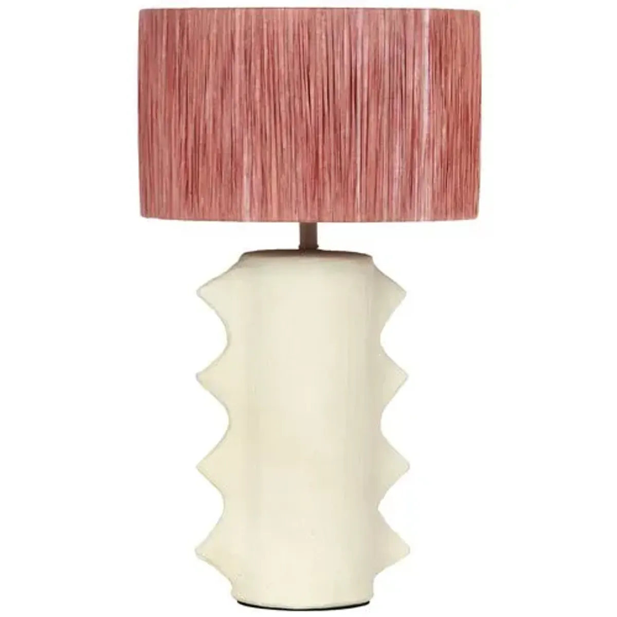 Aria Papier Mache Table Lamp - Beige