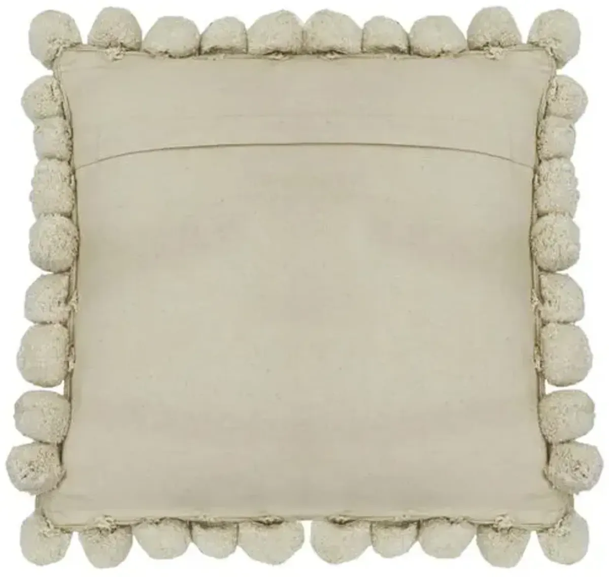 Theo 17" Pom Pom Pillow - Natural - Handcrafted