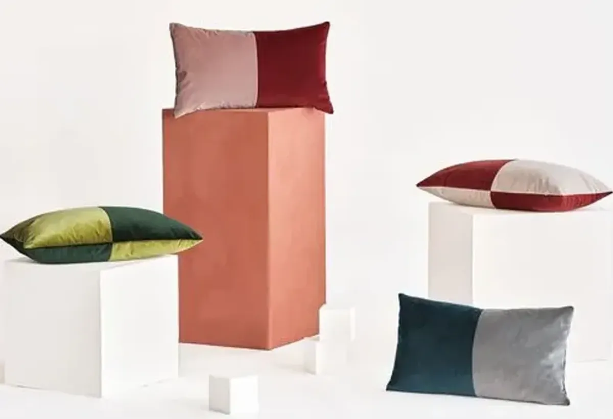 Nova Colorblock Velvet Lumbar Pillow