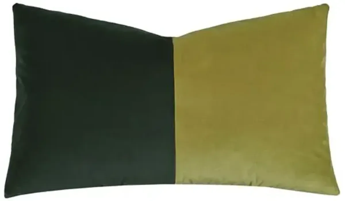 Nova Colorblock Velvet Lumbar Pillow