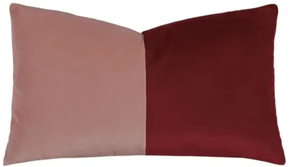 Nova Colorblock Velvet Lumbar Pillow