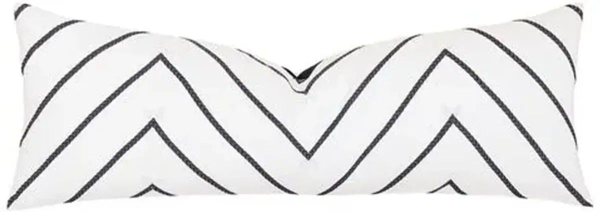 Caspian Chevron Long Lumbar Pillow - Blue/White