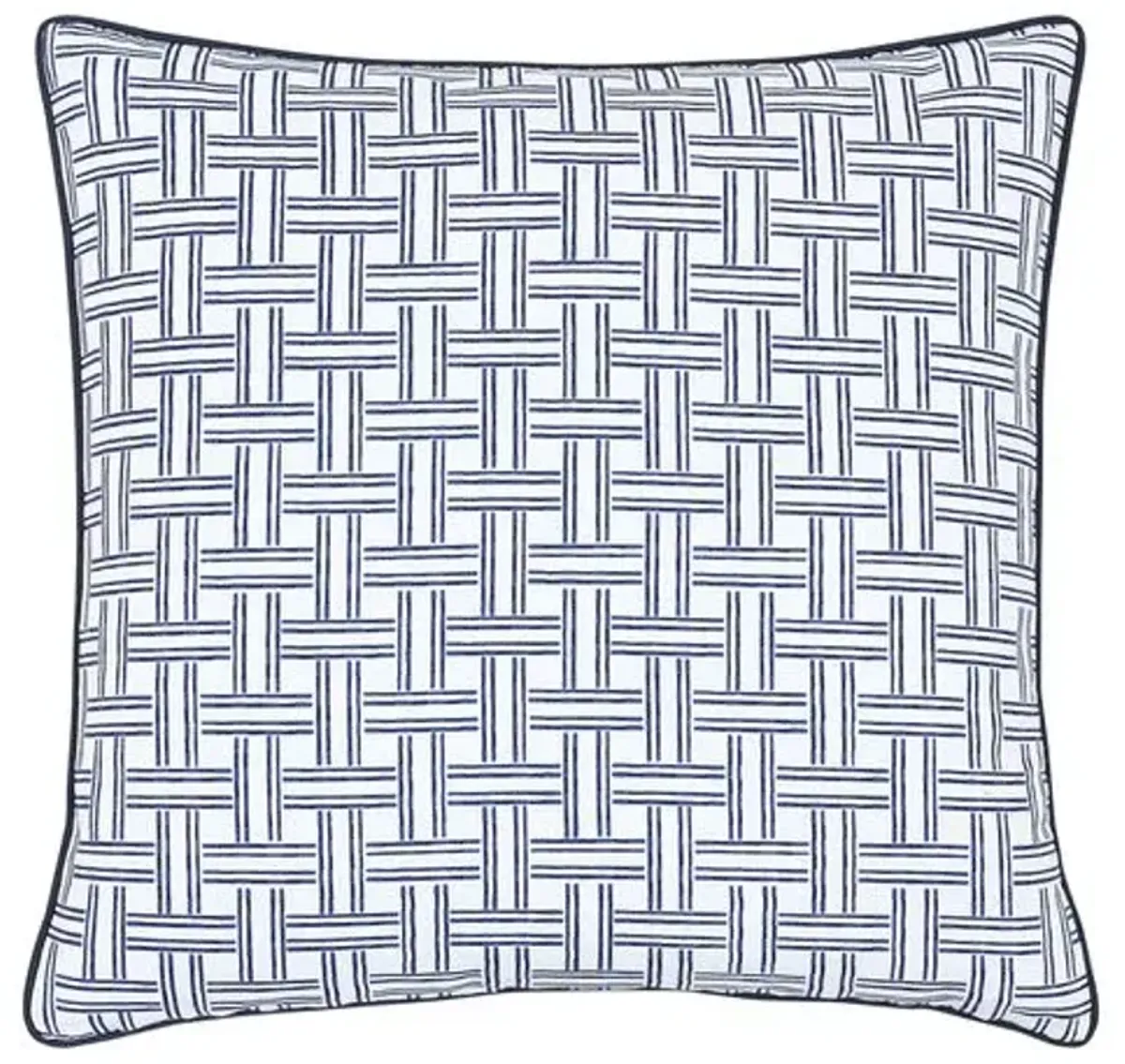 Caspian Basketweave Pillow - Blue/White