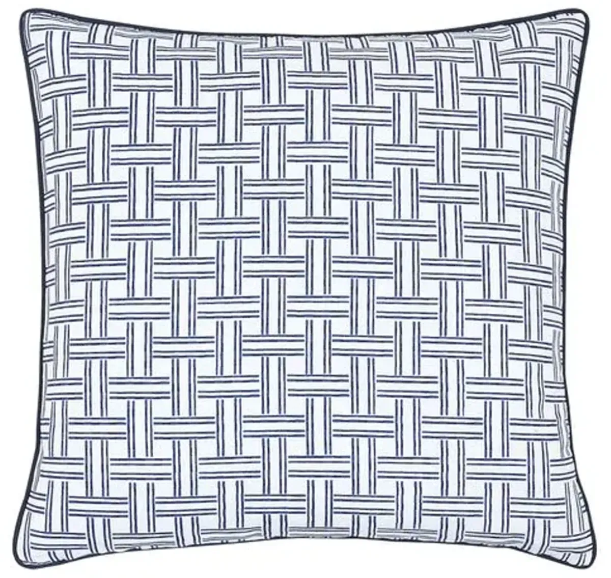 Caspian Basketweave Pillow - Blue/White