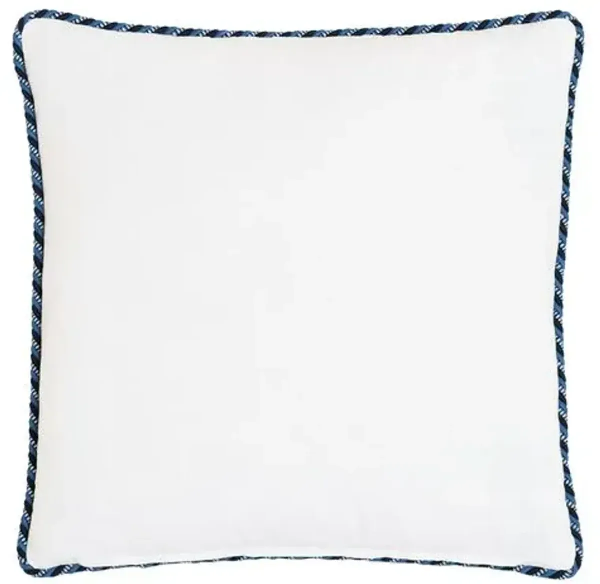 Marina Chevron Trim Pillow - White/Blue