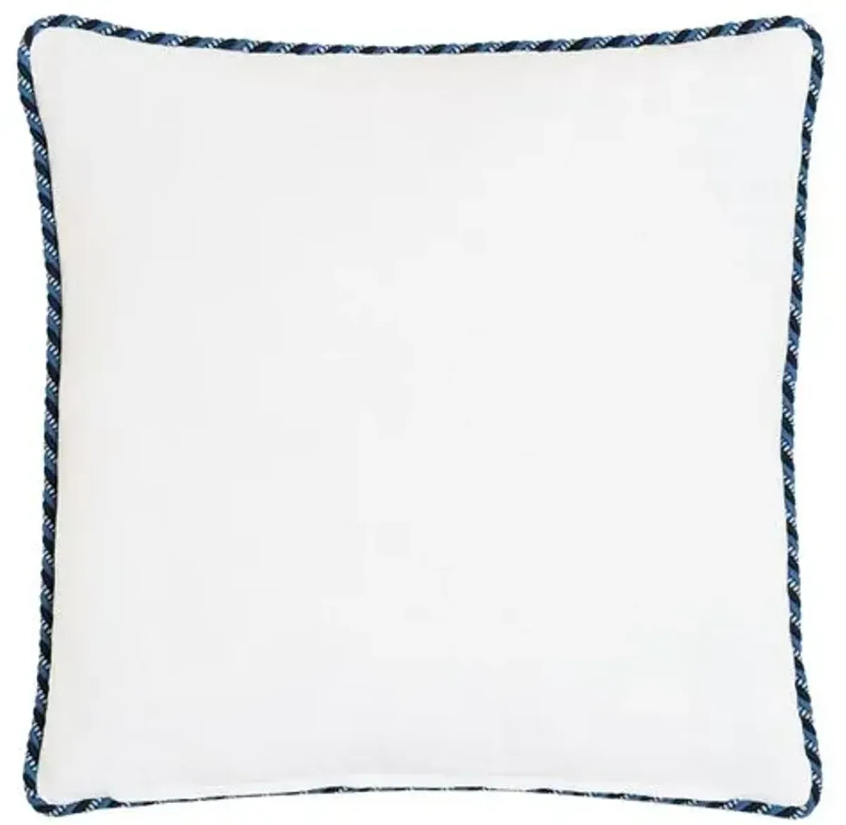 Marina Chevron Trim Pillow - White/Blue