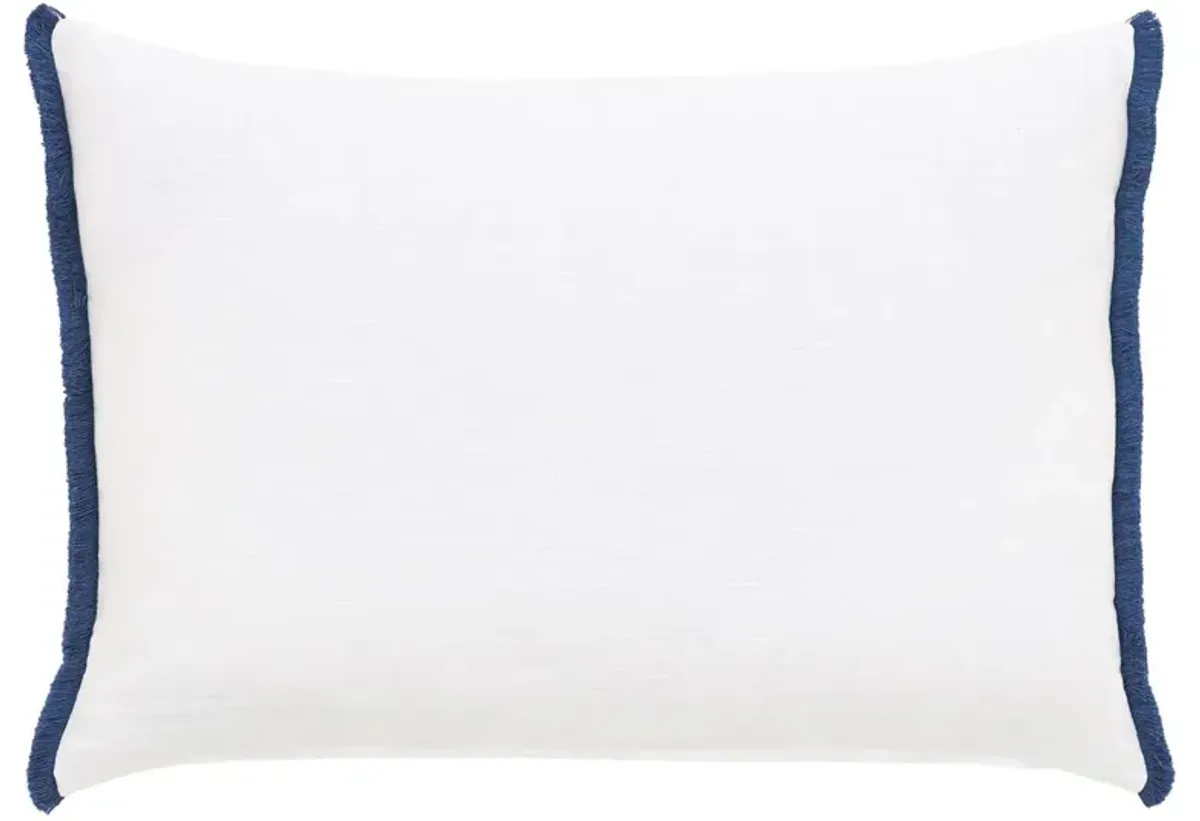 Marina Cord Stripe Lumbar Pillow, White/Blue