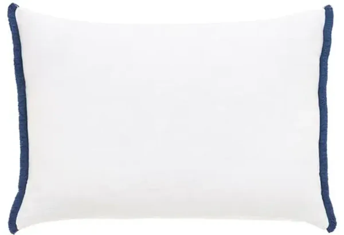 Marina Cord Stripe Lumbar Pillow - White/Blue