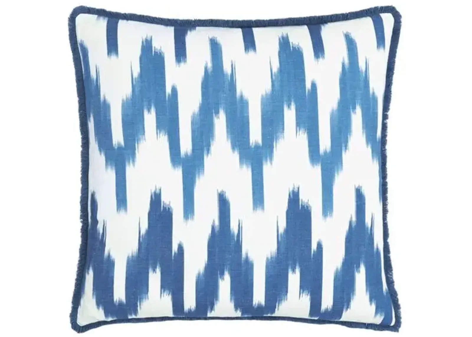 Marina Ikat Pillow - White/Blue