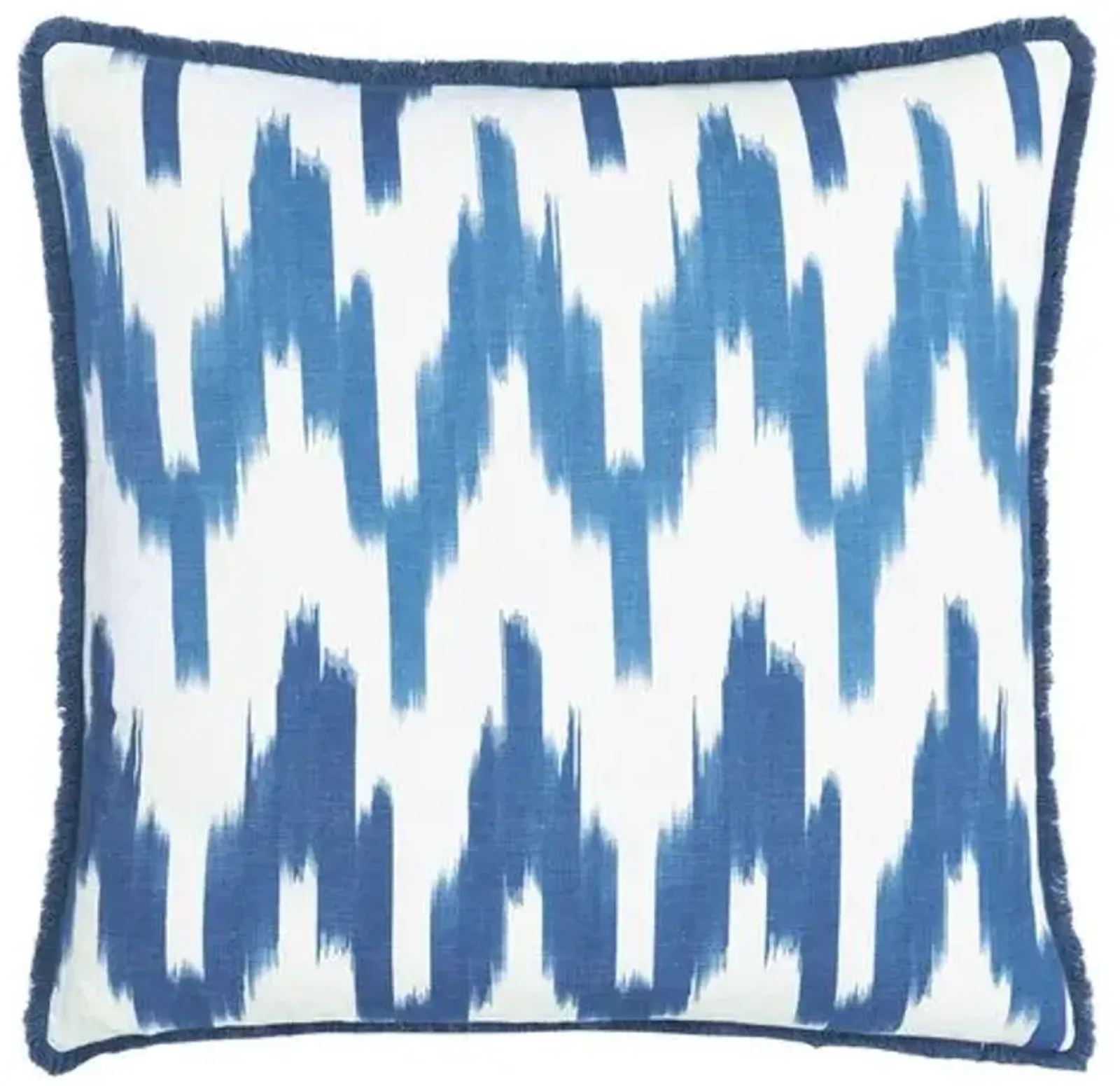 Marina Ikat Pillow - White/Blue