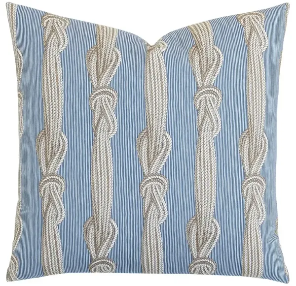 Marina Nautical Knot Pillow, Blue