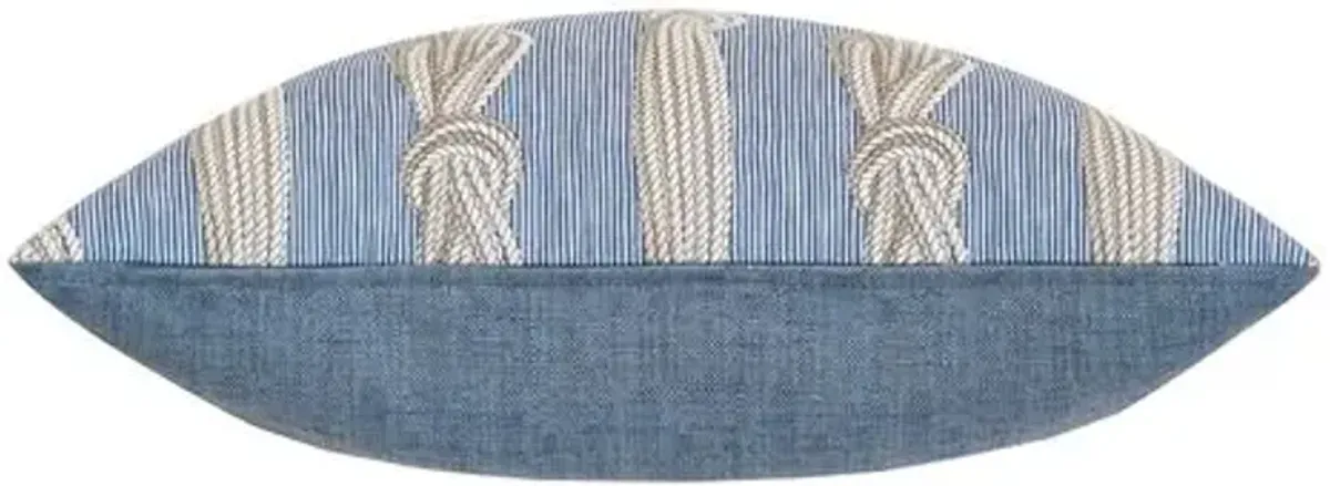 Marina Nautical Knot Pillow - Blue