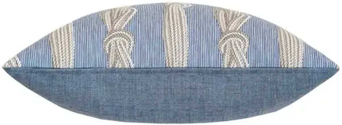 Marina Nautical Knot Pillow - Blue