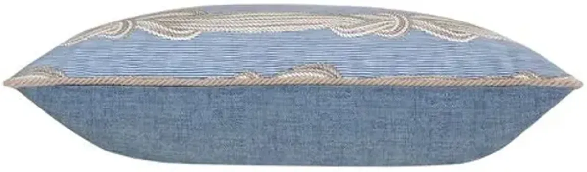 Marina Nautical Knot Lumbar Pillow - Blue