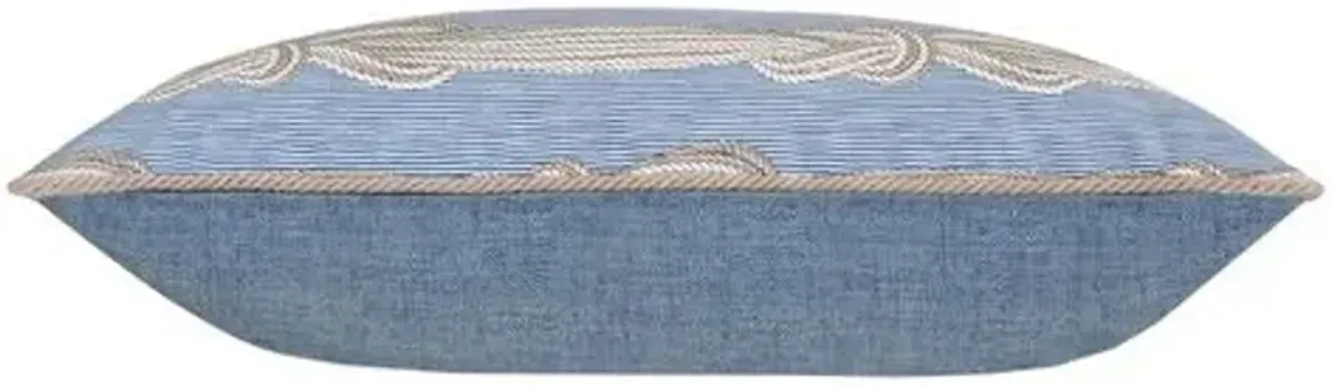 Marina Nautical Knot Lumbar Pillow - Blue