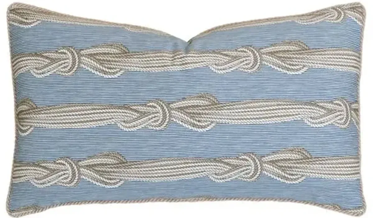 Marina Nautical Knot Lumbar Pillow - Blue