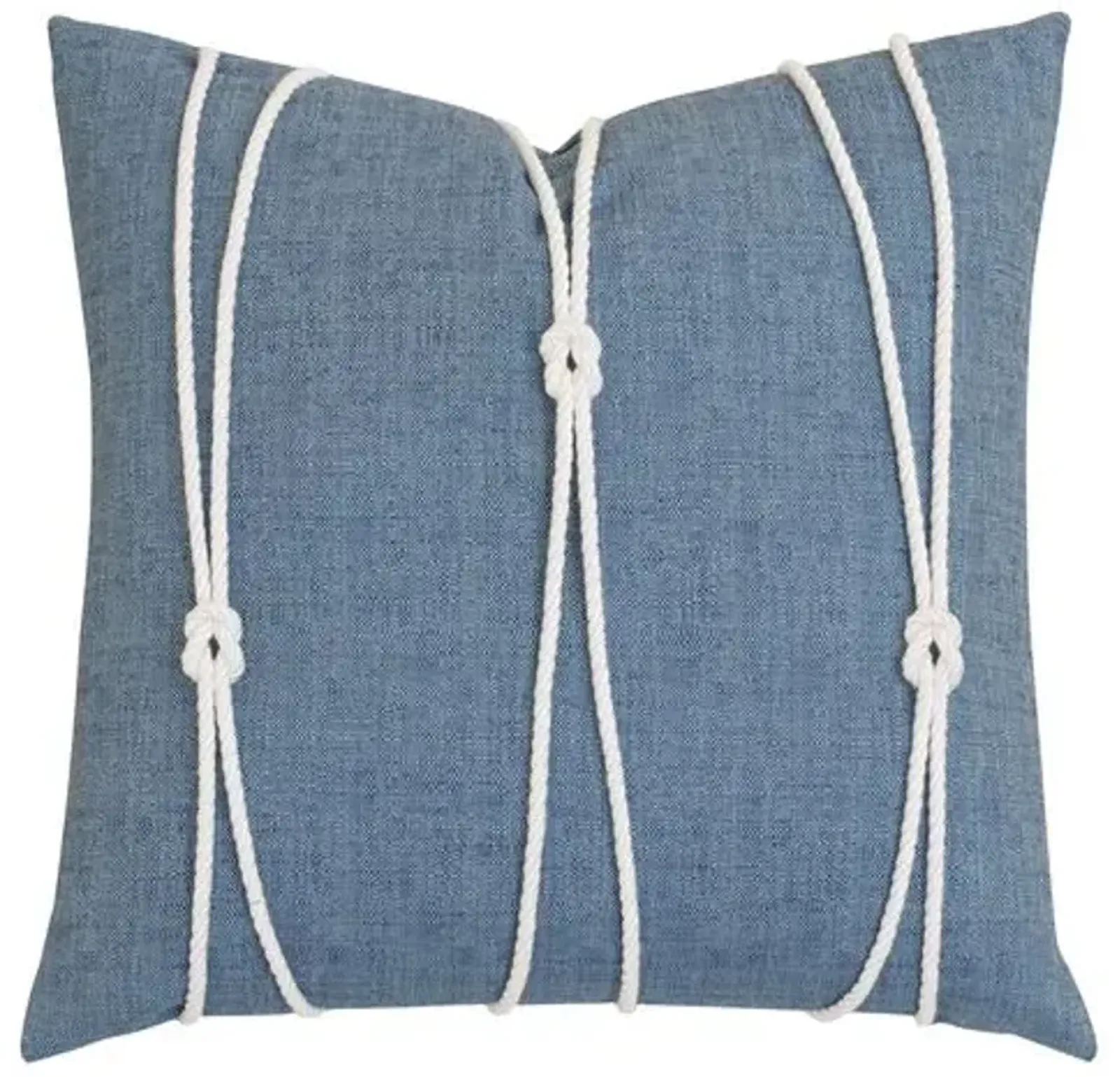 Marina Nautical Rope Pillow - Blue/White