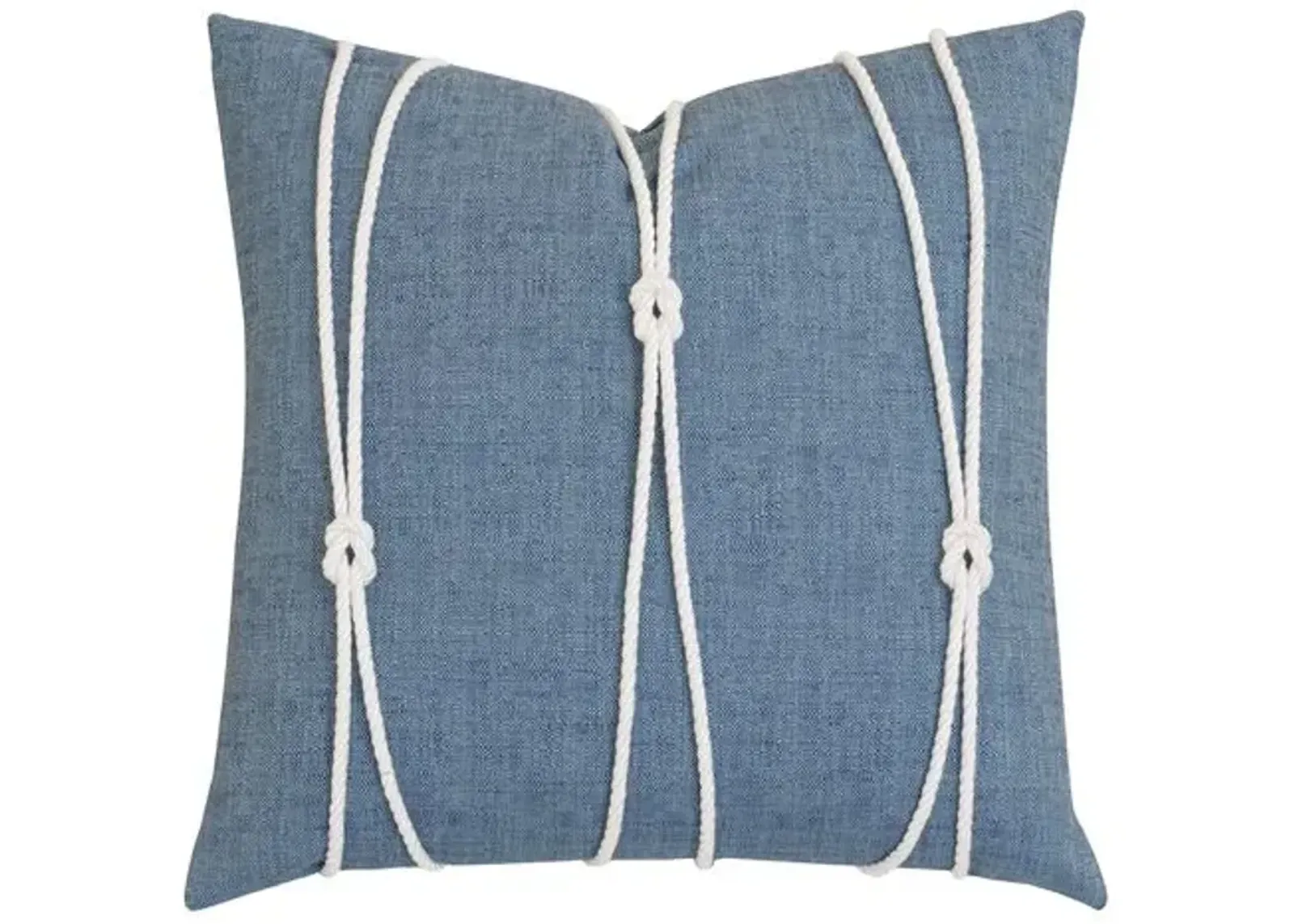 Marina Nautical Rope Pillow - Blue/White