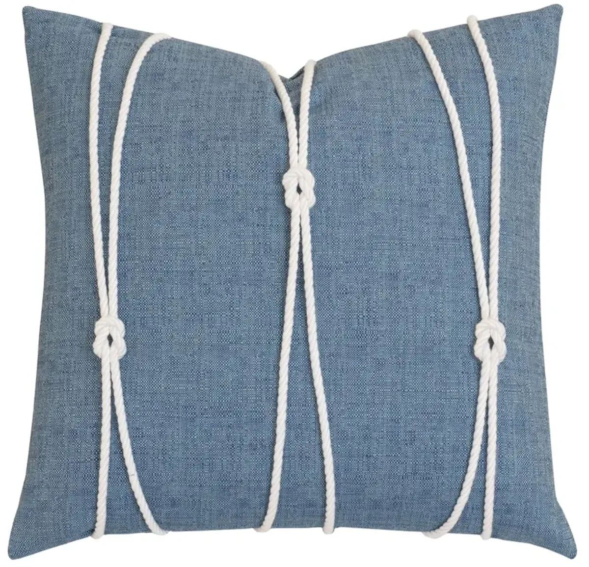 Marina Nautical Rope Pillow, Blue/White