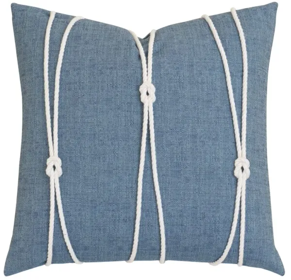 Marina Nautical Rope Pillow, Blue/White