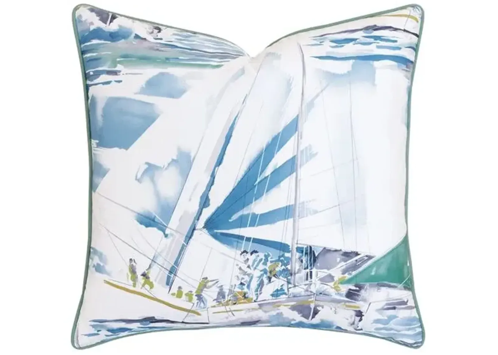 Marina Sailors Pillow - White/Blue