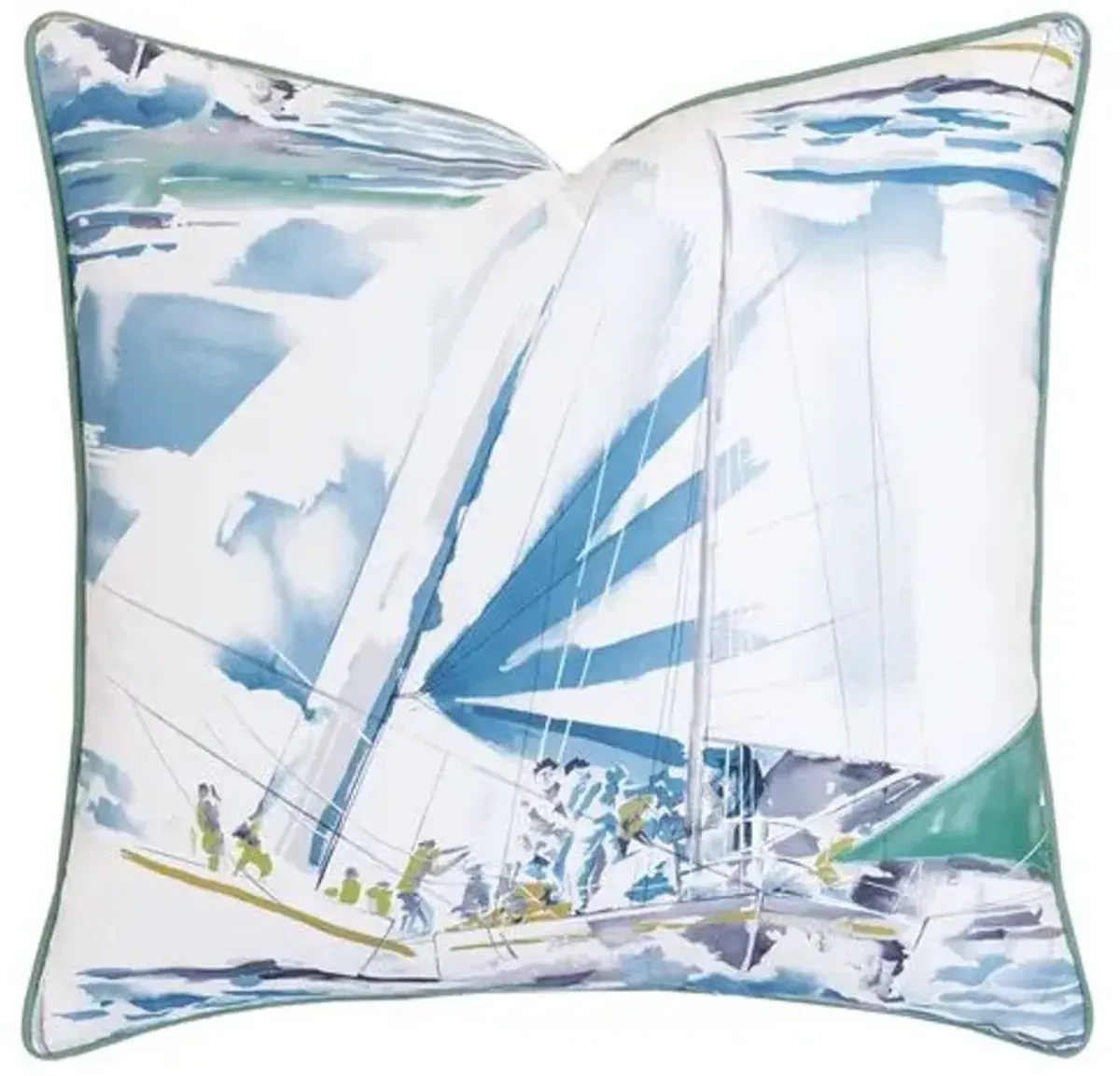 Marina Sailors Pillow - White/Blue