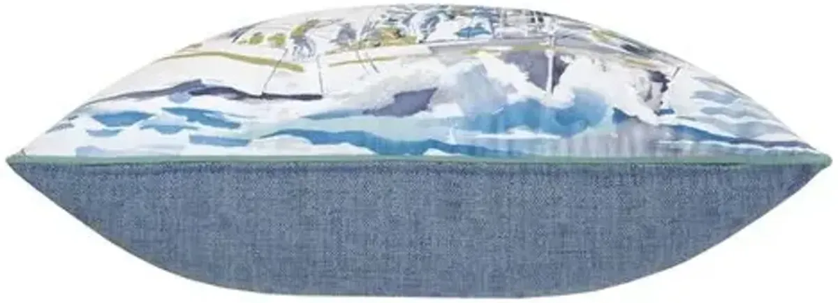 Marina Sailors Pillow - White/Blue