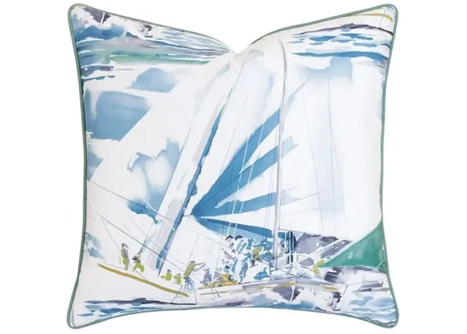 Marina Sailors Pillow - White/Blue