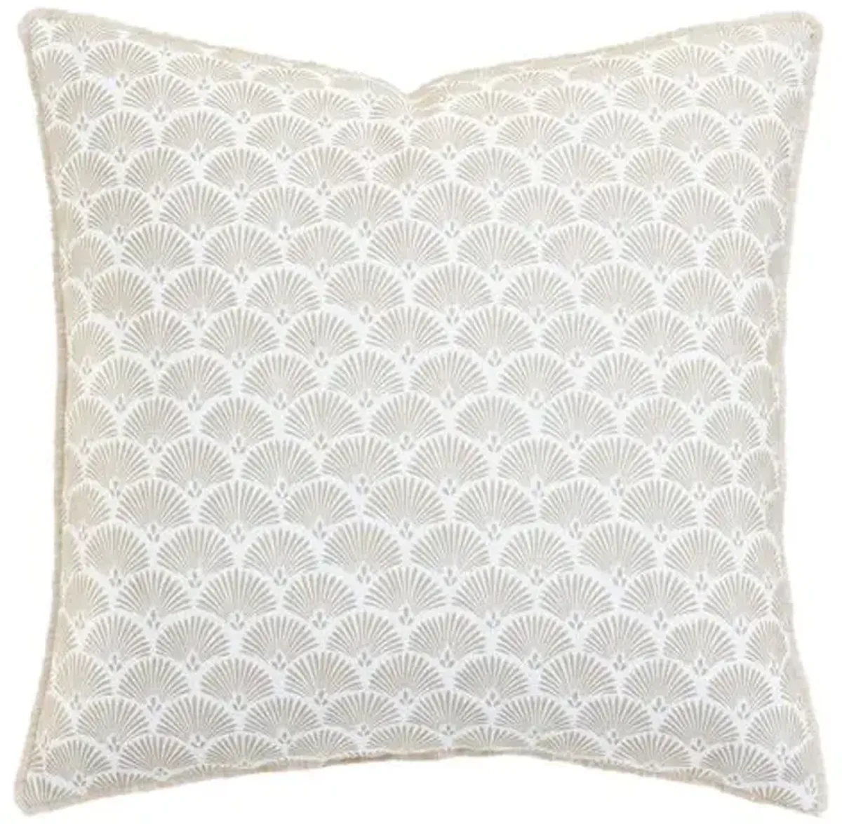 Serena Deco Shell Pillow - Ivory