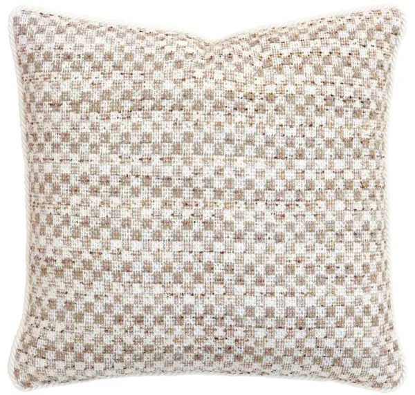Serena Woven Chenllie Pillow, Ivory/White