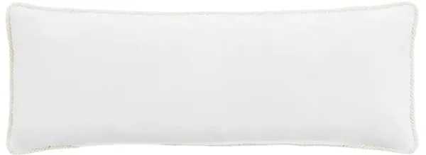 Serena Woven Chenllie Long Lumbar Pillow, Ivory/White