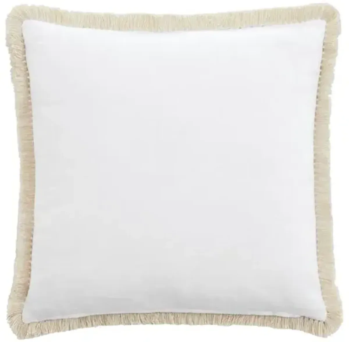 Serena Emroidered Trim Pillow - White/Ivory