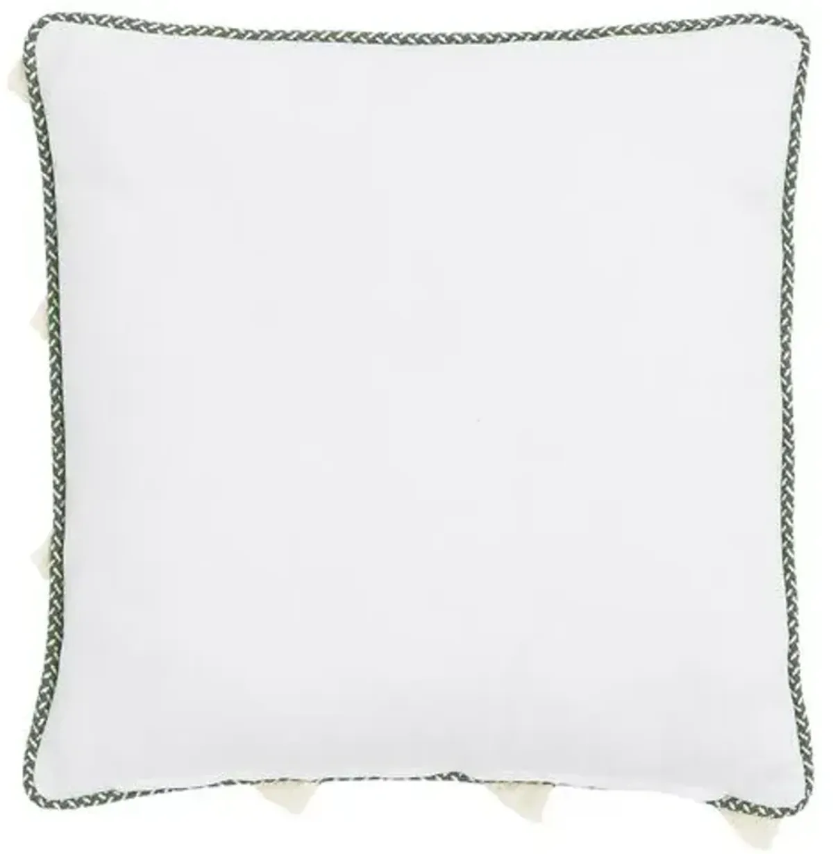 Serena Tassel Pillow - White/Ivory/Green