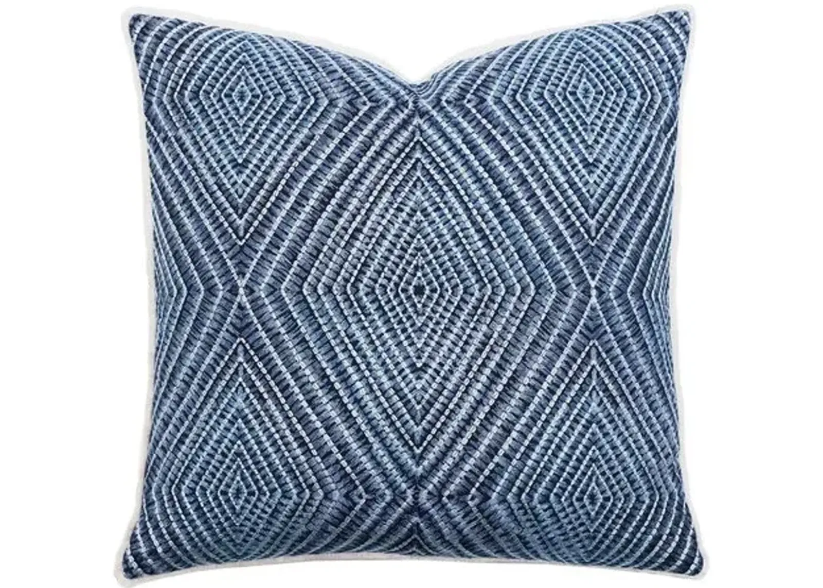 Wave Emroidered Pillow - Glacier Blue