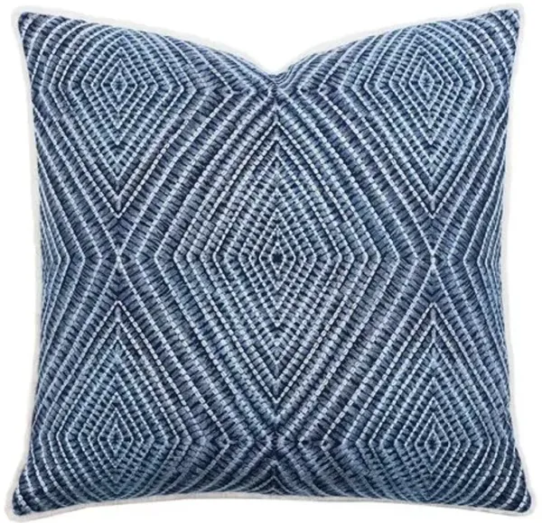 Wave Emroidered Pillow - Glacier Blue