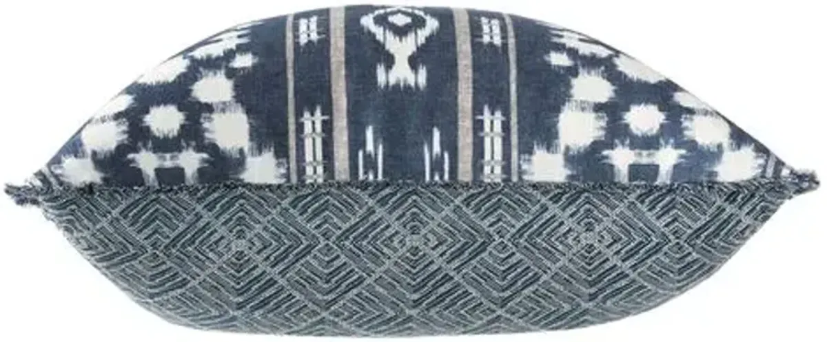 Allegra Ikat Pillow - Indigo