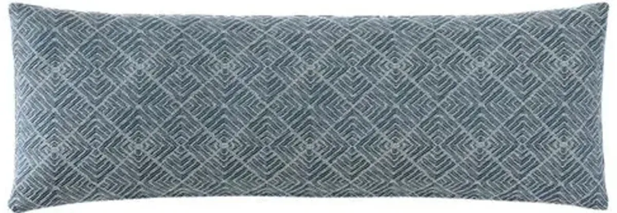 Allegra Ikat Long Lumbar Pillow - Indigo