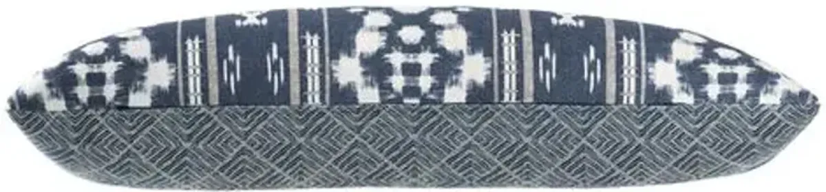 Allegra Ikat Long Lumbar Pillow - Indigo