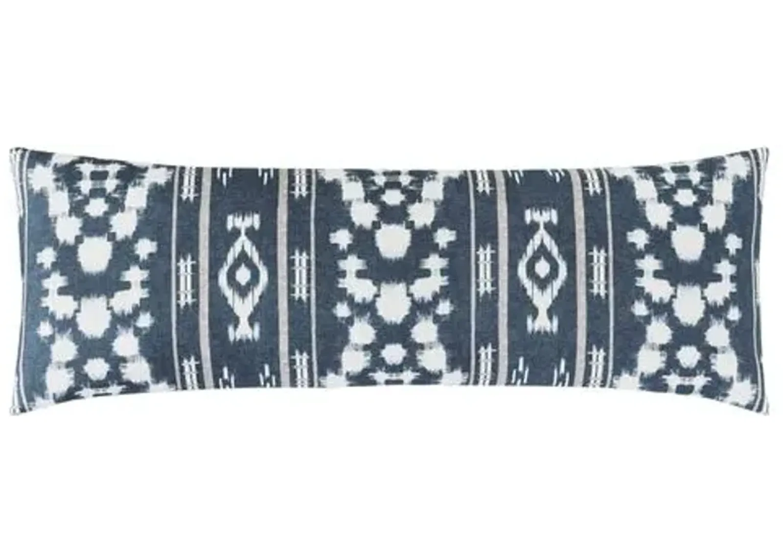 Allegra Ikat Long Lumbar Pillow - Indigo