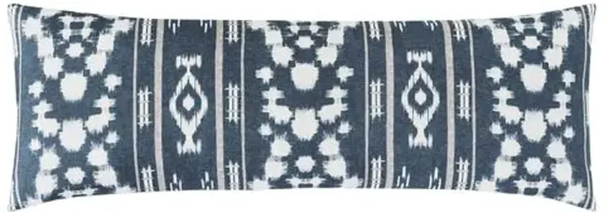 Allegra Ikat Long Lumbar Pillow - Indigo